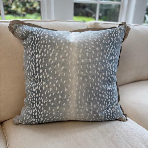 Blue Fawn Printed Pillow 22"