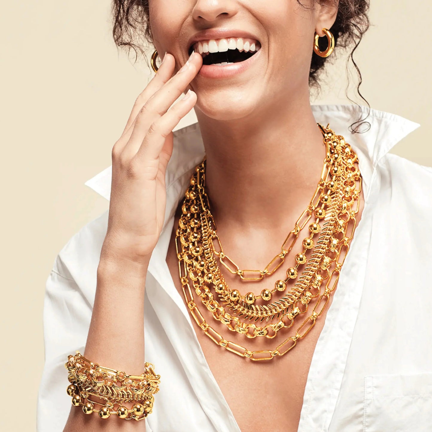 Gold Chain Layered Necklace
