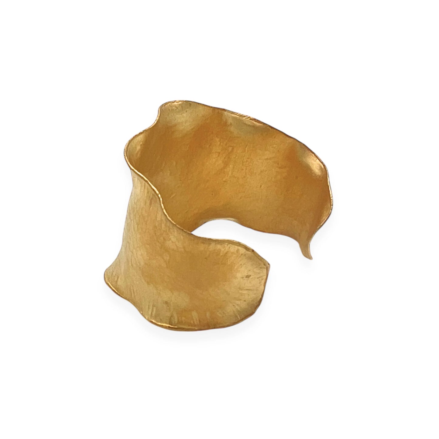 Hammered Satin Gold Wavy Cuff