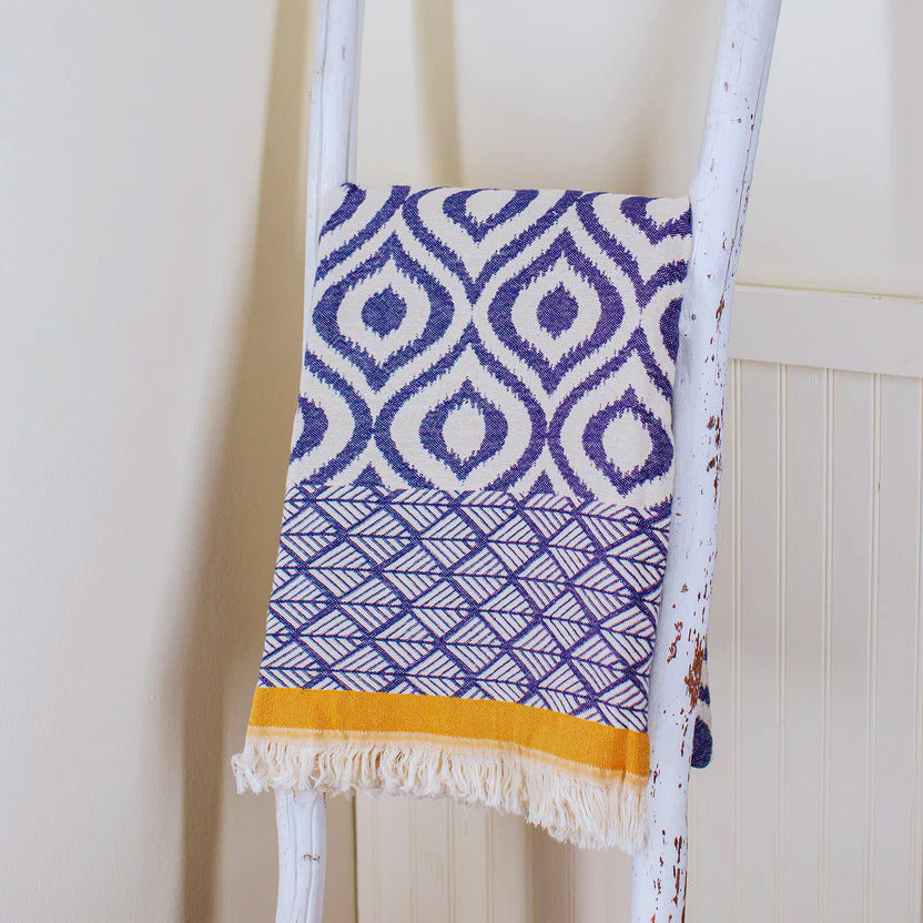 Turkish Cotton Navy Eye Pattern Throw