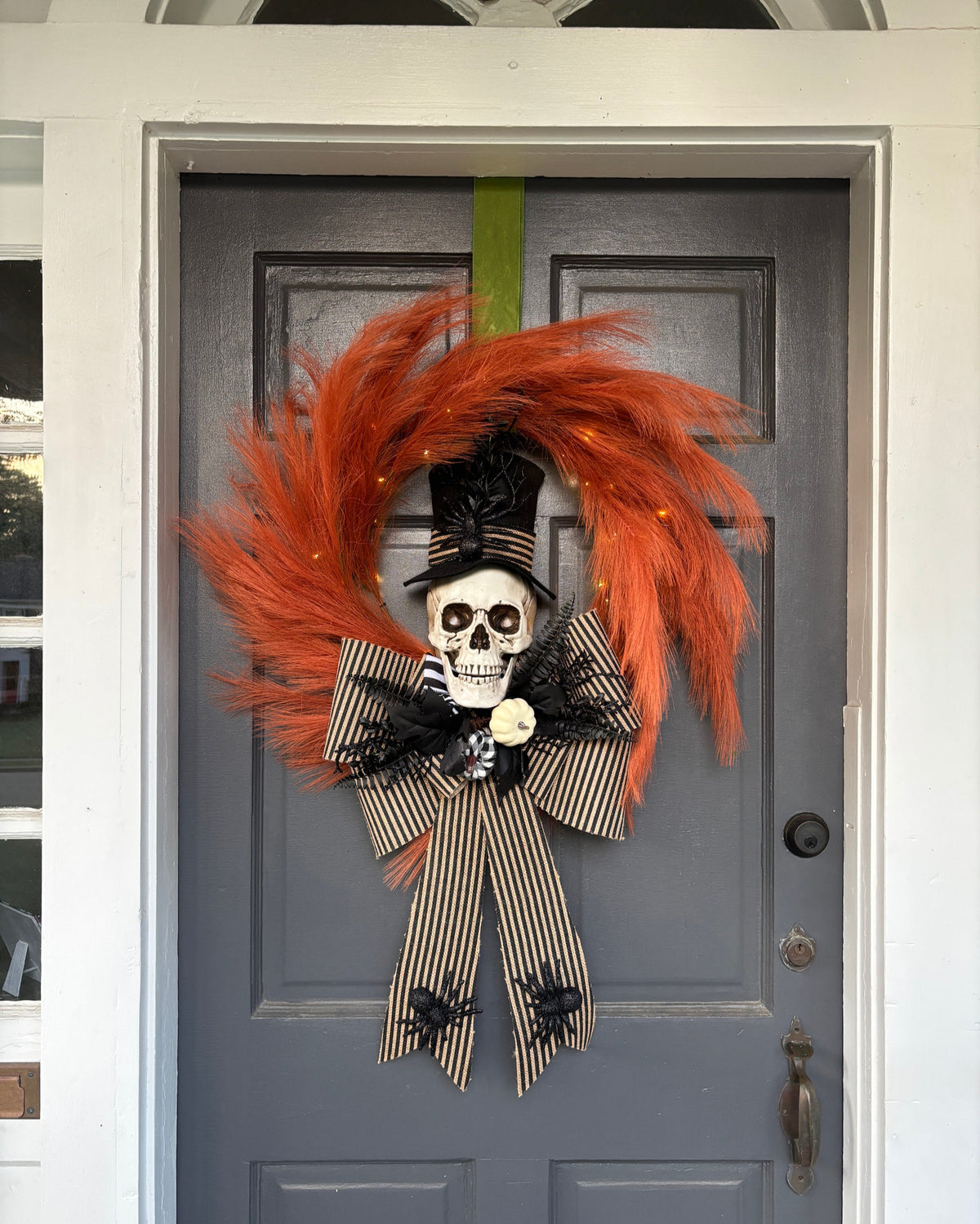 Halloween Wreath Skull and Lights