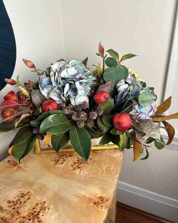 Hydrangea, Fruit & Fall Blooms in Mirrored Rect