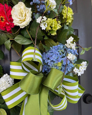Zinnia and Hydrangea Wreath