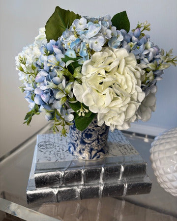 Hydrangea in Toile Vase