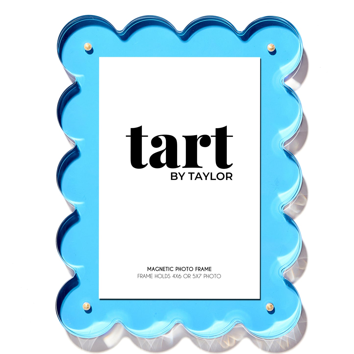Neon Blue Scalloped Acrylic Frame
