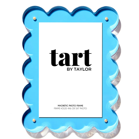 Neon Blue Scalloped Acrylic Frame