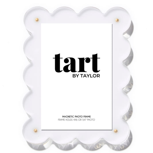 White Scalloped Acrylic Frame