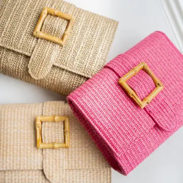 Janie Straw Clutch in Natural