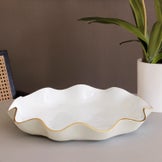 Encanto Carola Large Round Platter Cream & White