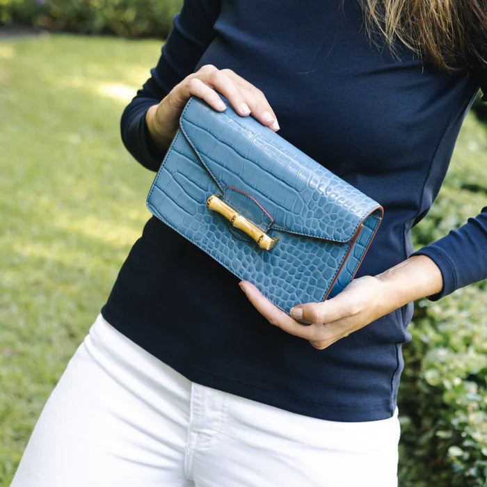 Jackie Navy Clutch