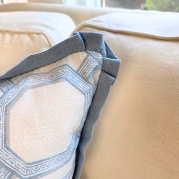 Blue Trellis 22" Pillow Pair