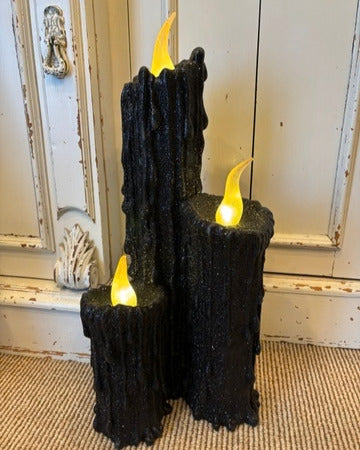 Halloween Black Triple Candle, Battery