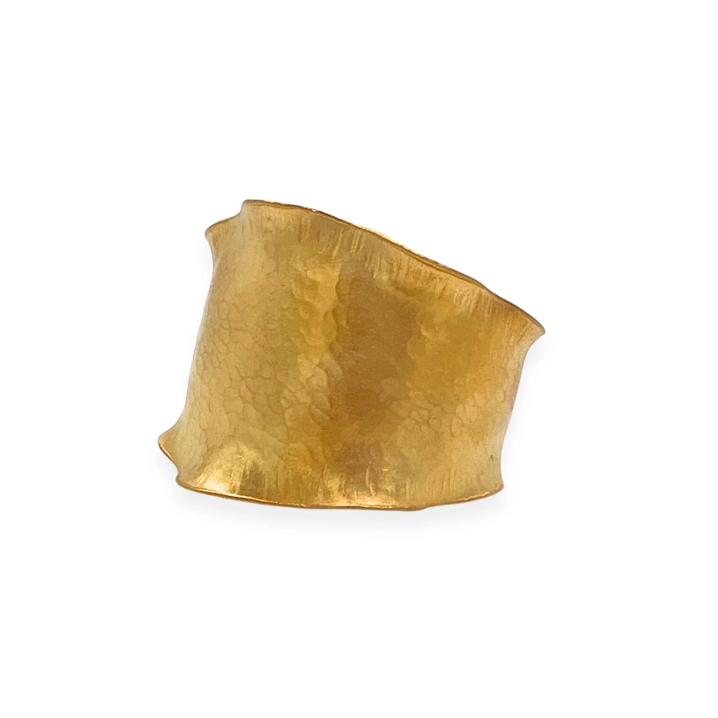 Hammered Satin Gold Wavy Cuff