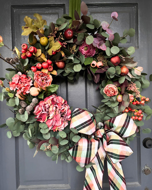 XL Eucalyptus Wreath, Blooms & Berries