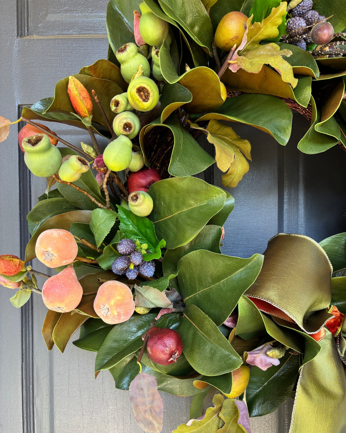 Fruit, Berries, and Magnolia Wreath