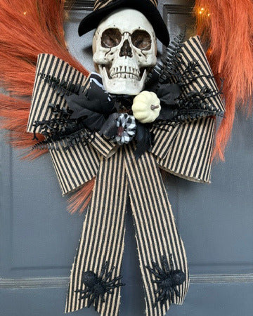 Halloween Wreath Skull and Lights