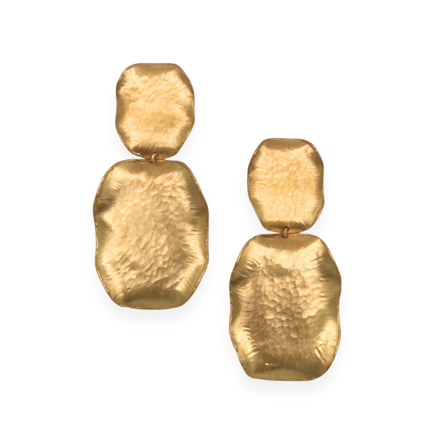 Hammered Satin Gold Statement Earrings