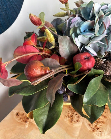 Hydrangea, Fruit & Fall Blooms in Mirrored Rect