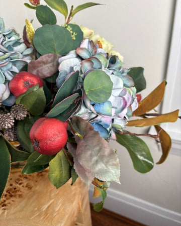 Hydrangea, Fruit & Fall Blooms in Mirrored Rect