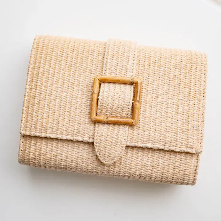 Janie Straw Clutch in Natural