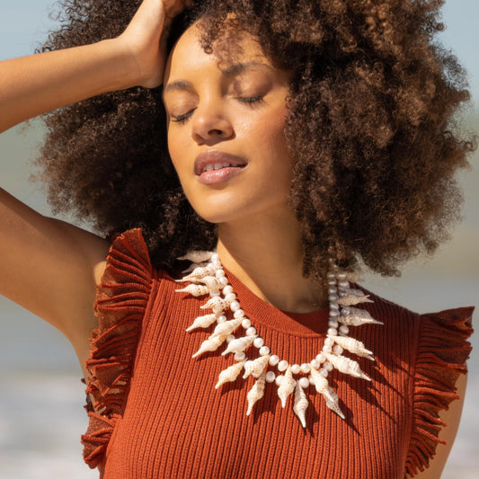 Pearl and Shell Double Strand Necklace