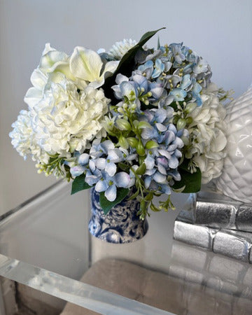 Hydrangea in Toile Vase