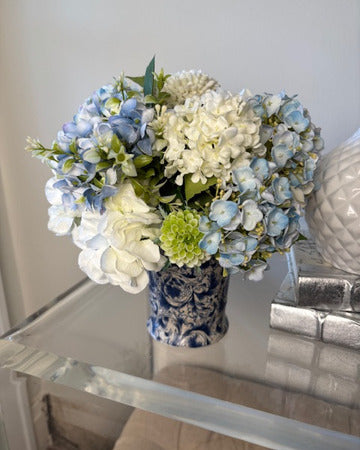 Hydrangea in Toile Vase