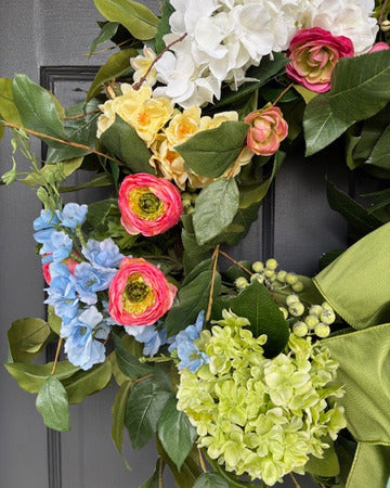 Summer Blooms Wreath with Hydrangea